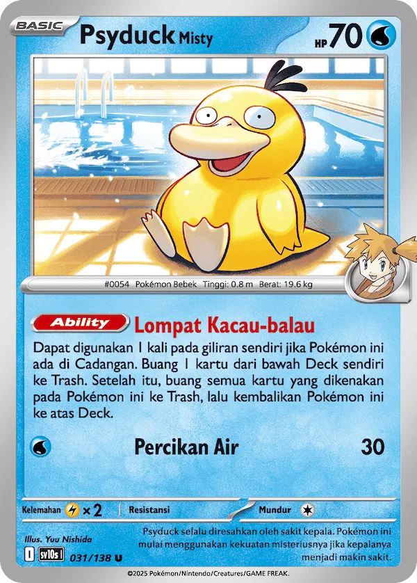 Misty's Psyduck 031 — Presence of Champions (Indonesian Pokémon TCG card)