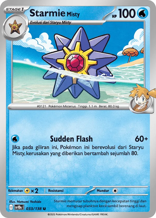 Misty's Starmie 033 — Presence of Champions (Indonesian Pokémon TCG card)