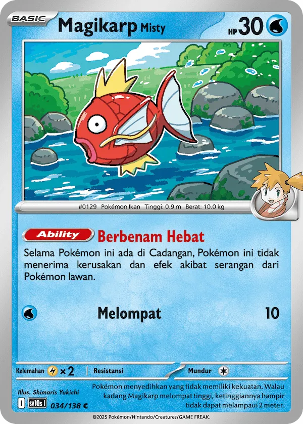 Misty's Magikarp 034 — Presence of Champions (Indonesian Pokémon TCG card)