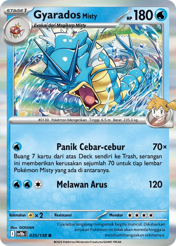 Misty's Gyarados 035 — Presence of Champions (Indonesian Pokémon TCG card)