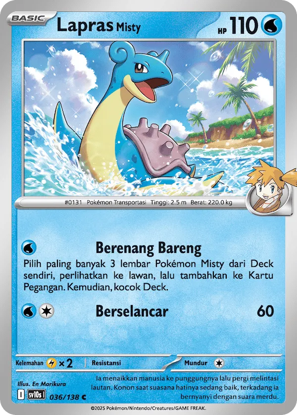 Misty's Lapras 036 — Presence of Champions (Indonesian Pokémon TCG card)