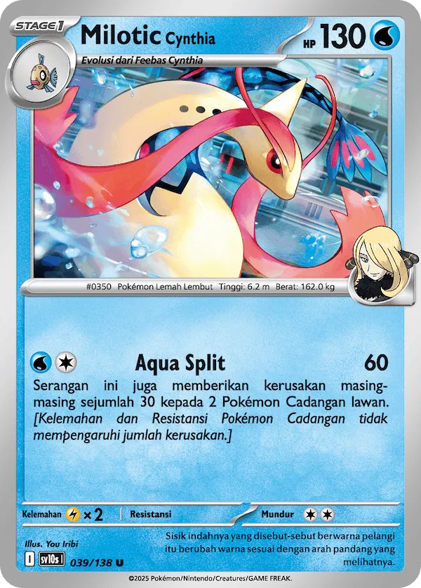 Cynthia's Milotic 039 — Presence of Champions (Indonesian Pokémon TCG card)
