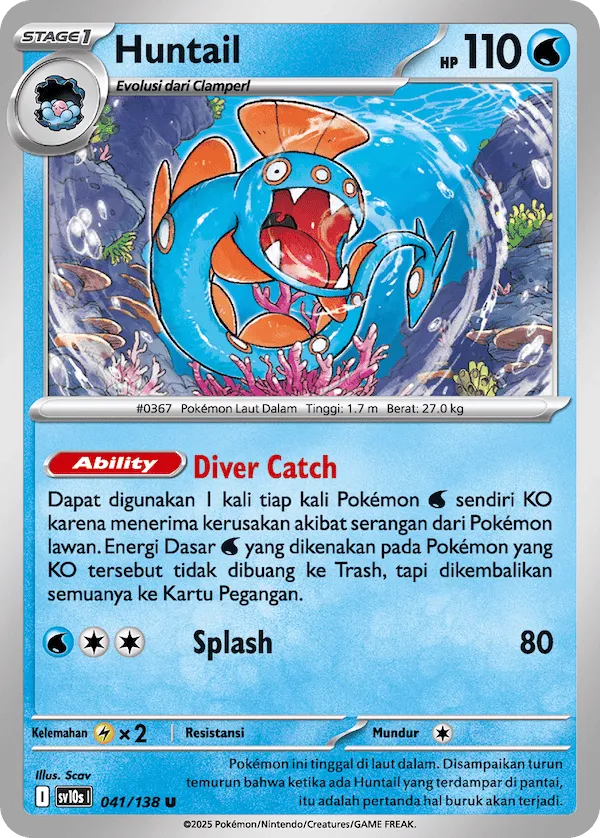 Huntail 041 — Presence of Champions (Indonesian Pokémon TCG card)