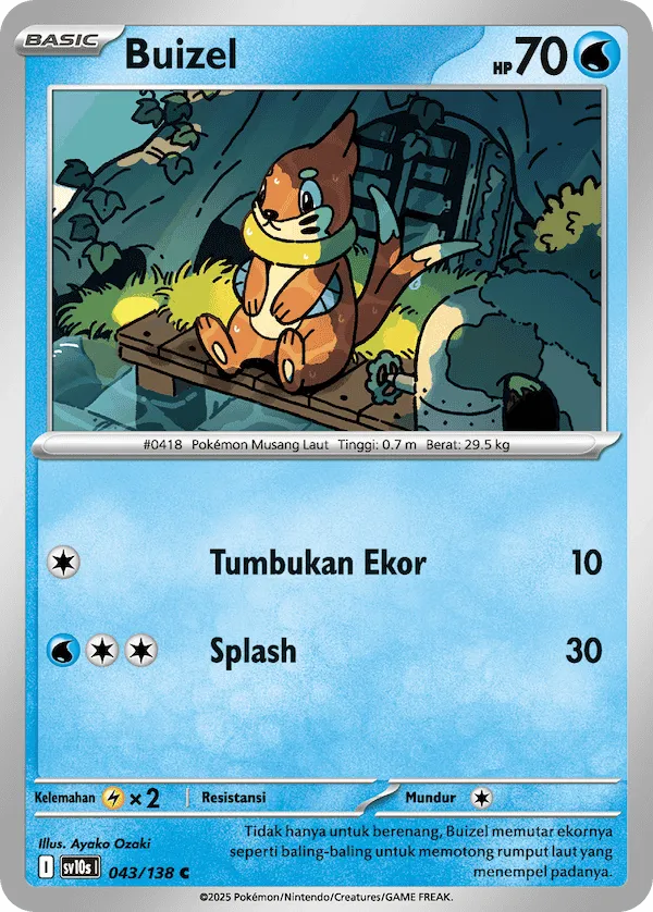 Buizel 043 — Presence of Champions (Indonesian Pokémon TCG card)