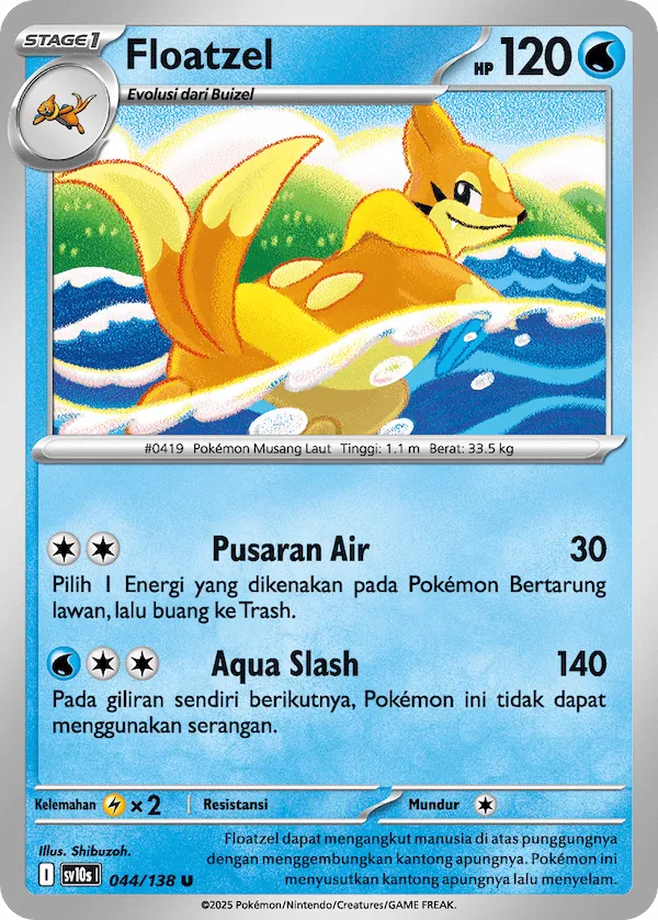 Floatzel 044 — Presence of Champions (Indonesian Pokémon TCG card)