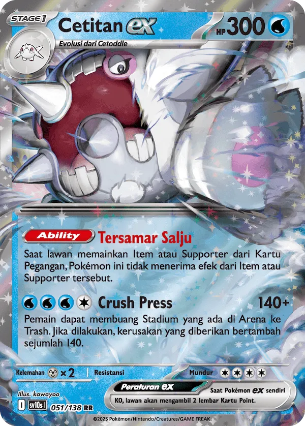 Cetitan ex 051 — Presence of Champions (Indonesian Pokémon TCG card)