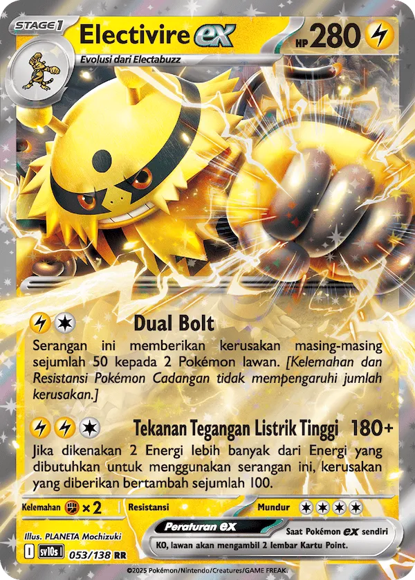 Electivire ex 053 — Presence of Champions (Indonesian Pokémon TCG card)