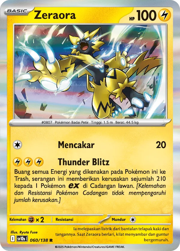 Zeraora 060 — Presence of Champions (Indonesian Pokémon TCG card)