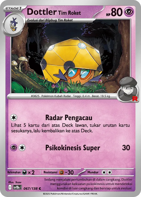 Team Rocket's Dottler 067 — Presence of Champions (Indonesian Pokémon TCG card)