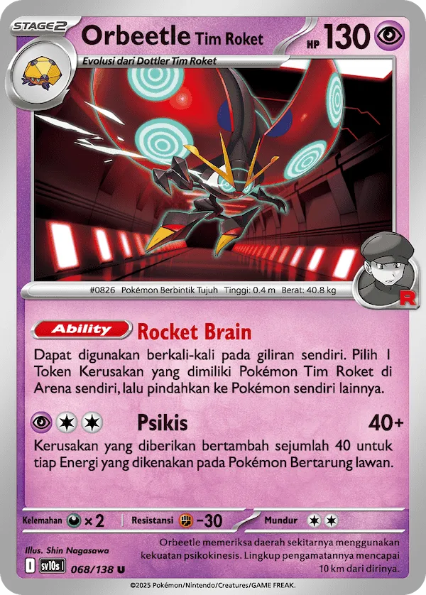 Team Rocket's Orbeetle 068 — Presence of Champions (Indonesian Pokémon TCG card)