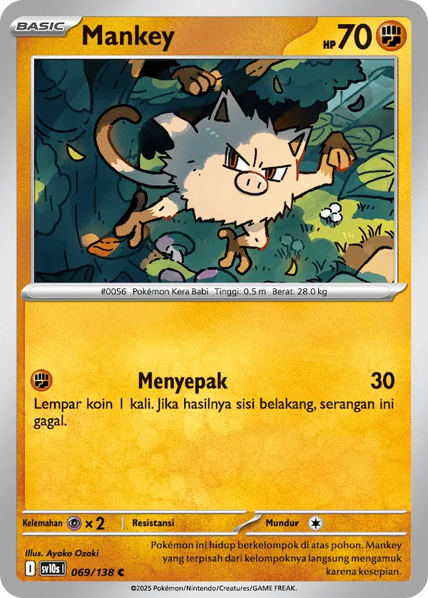 Mankey 069 — Presence of Champions (Indonesian Pokémon TCG card)