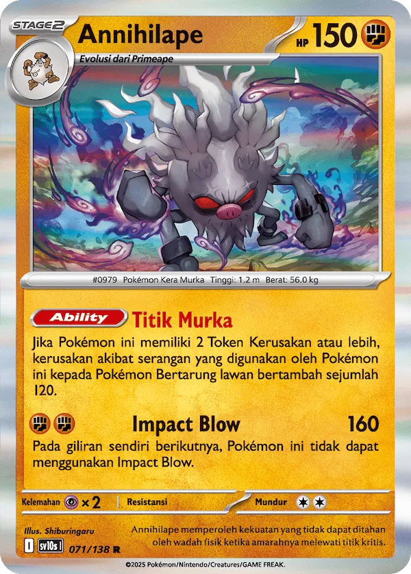 Annihilape 071 — Presence of Champions (Indonesian Pokémon TCG card)