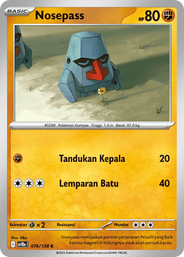 Nosepass 076 — Presence of Champions (Indonesian Pokémon TCG card)