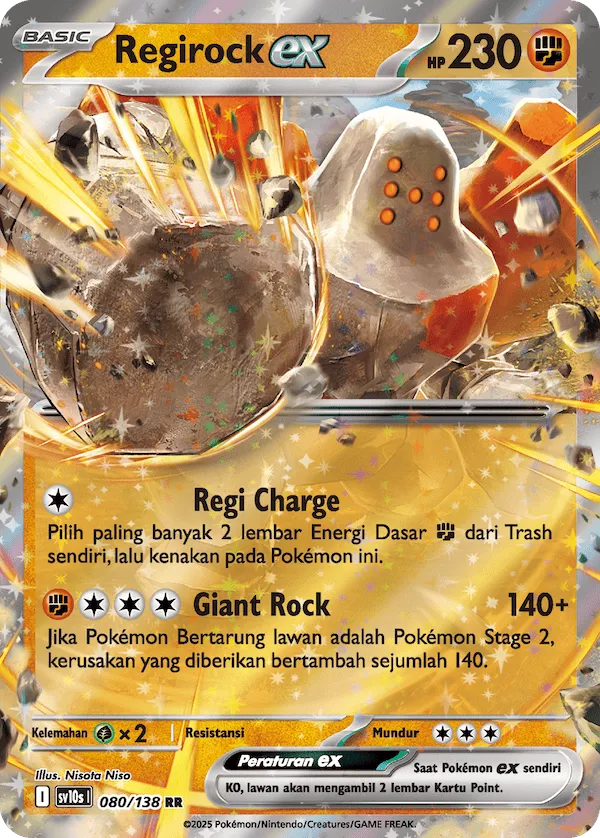 Regirock ex 080 — Presence of Champions (Indonesian Pokémon TCG card)