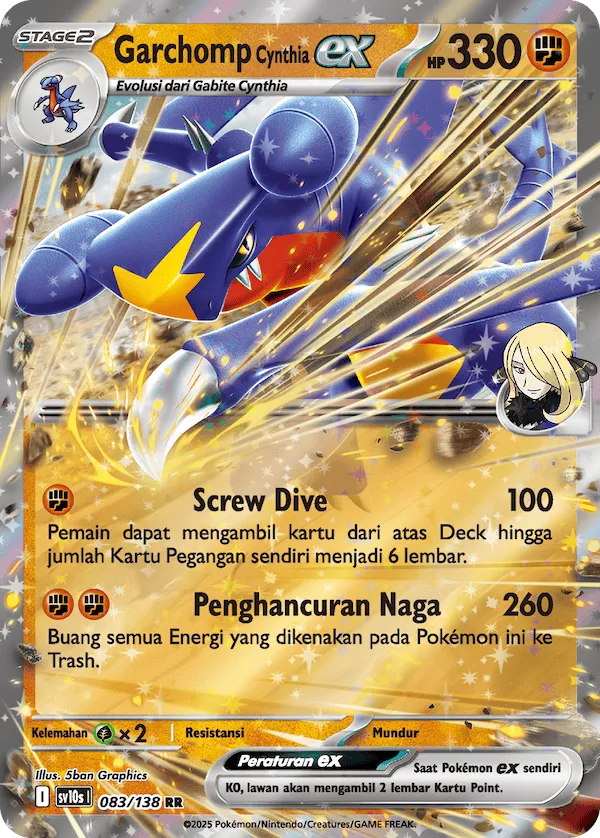 Cynthia's Garchomp ex 083 — Presence of Champions (Indonesian Pokémon TCG card)