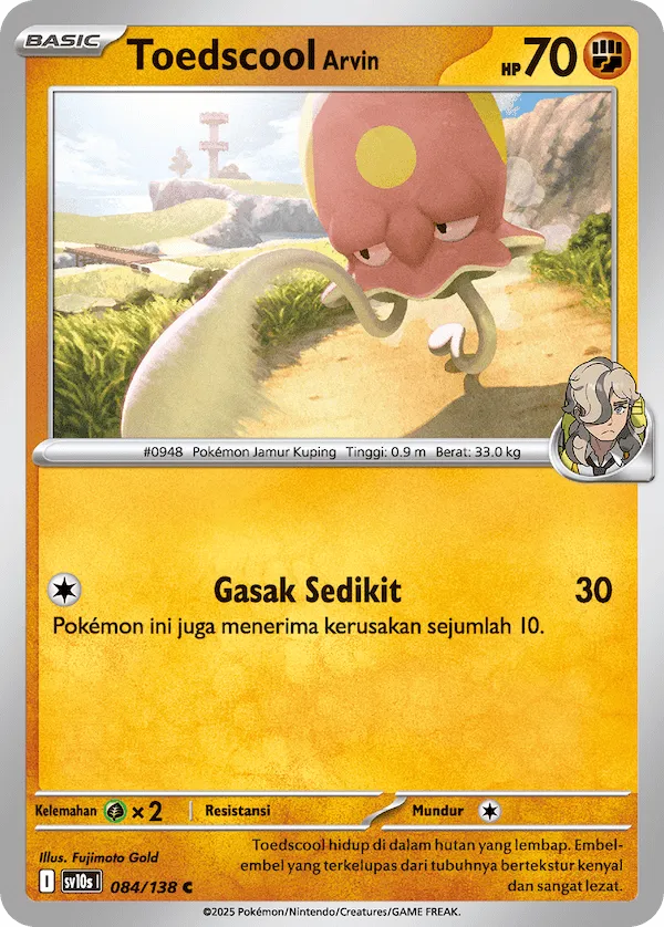 Arven's Toedscool 084 — Presence of Champions (Indonesian Pokémon TCG card)