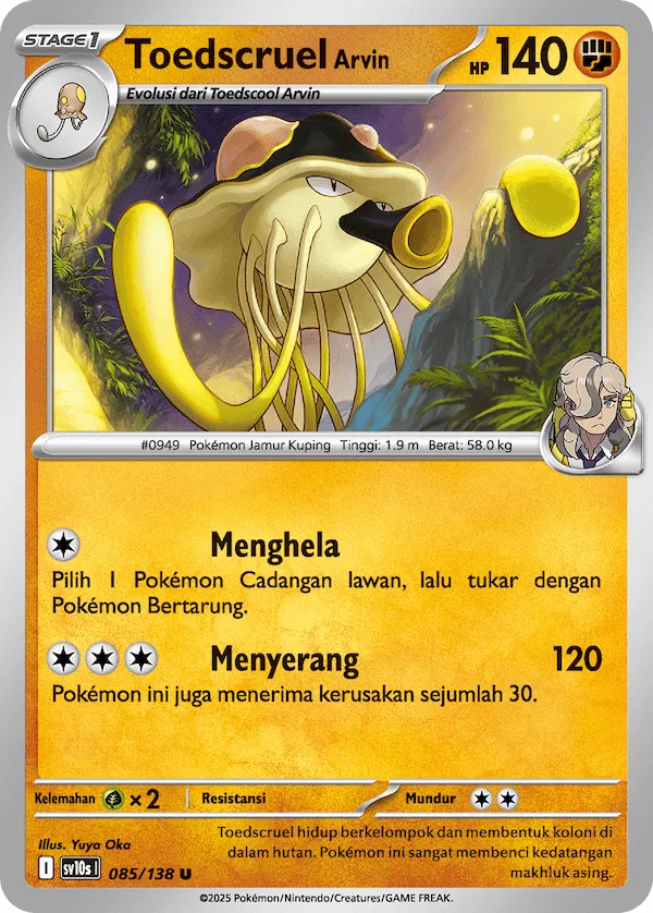 Arven's Toedscruel 085 — Presence of Champions (Indonesian Pokémon TCG card)