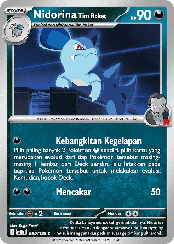 Team Rocket's Nidorina 089 — Presence of Champions (Indonesian Pokémon TCG card)