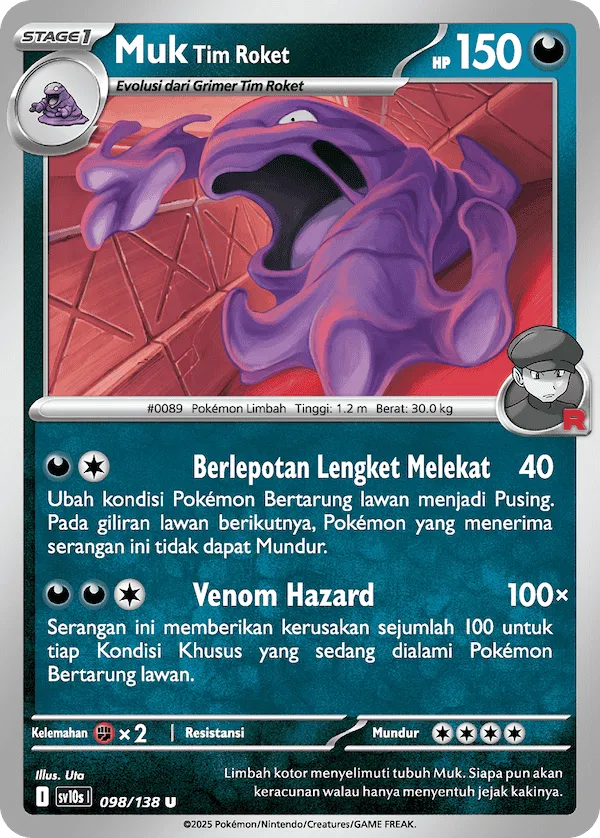 Team Rocket's Muk 098 — Presence of Champions (Indonesian Pokémon TCG card)