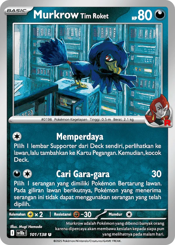 Team Rocket's Murkrow 101 — Presence of Champions (Indonesian Pokémon TCG card)
