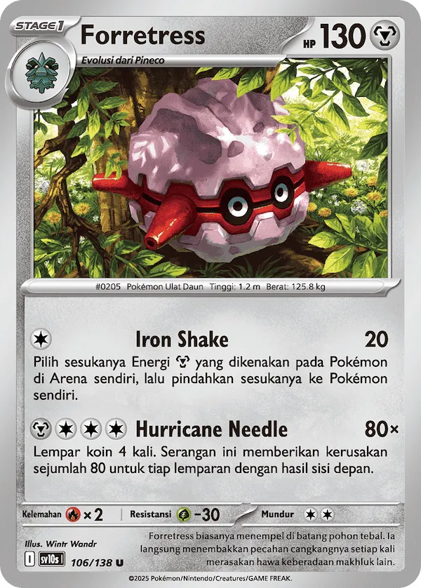 Forretress 106 — Presence of Champions (Indonesian Pokémon TCG card)