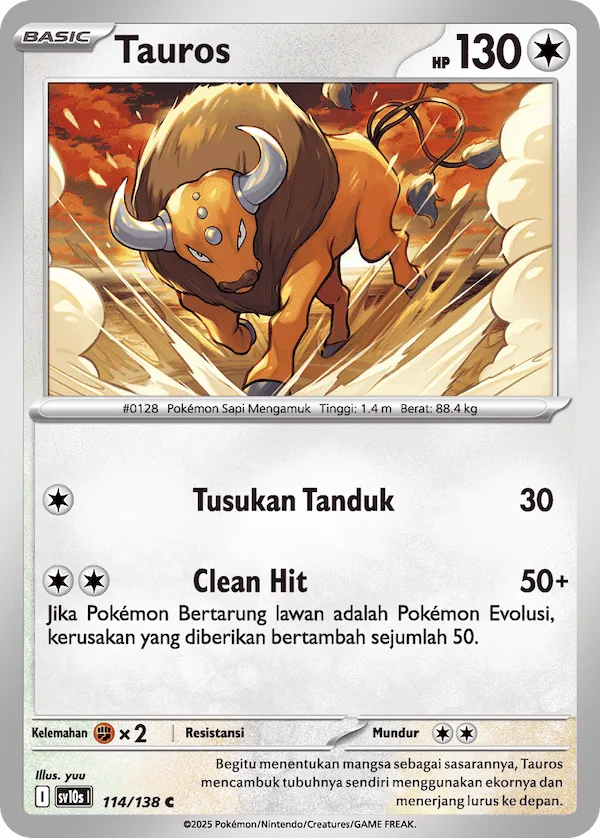 Tauros 114 — Presence of Champions (Indonesian Pokémon TCG card)