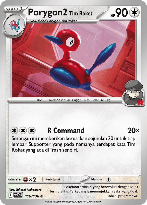 Team Rocket's Porygon2 116 — Presence of Champions (Indonesian Pokémon TCG card)