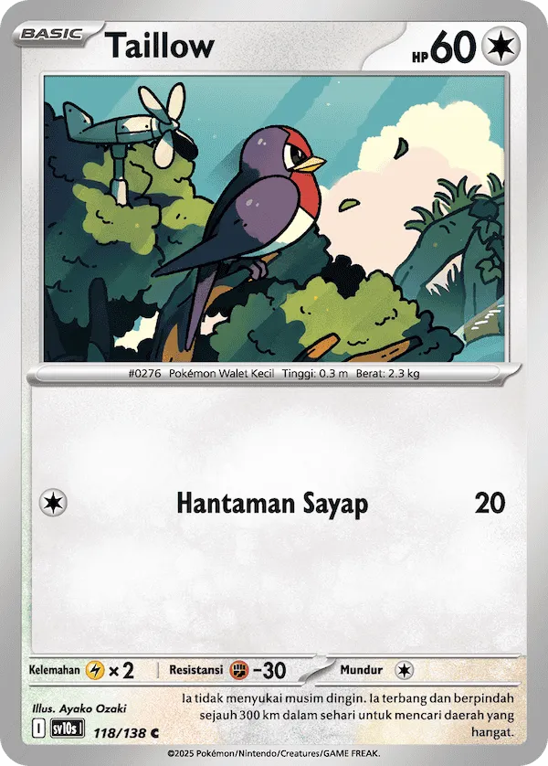 Taillow 118 — Presence of Champions (Indonesian Pokémon TCG card)