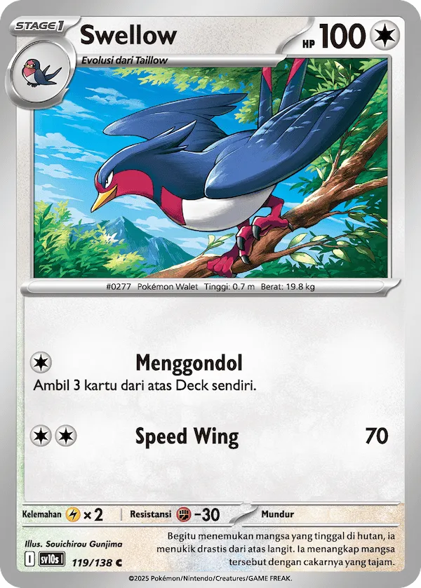 Swellow 119 — Presence of Champions (Indonesian Pokémon TCG card)