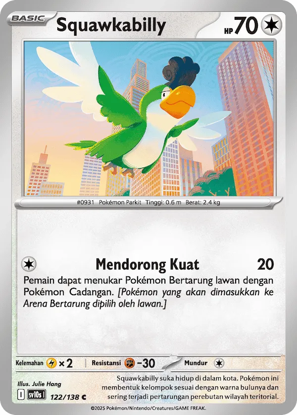 Squawkabilly 122 — Presence of Champions (Indonesian Pokémon TCG card)