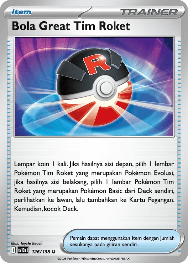 Team Rocket's Great Ball 126 — Presence of Champions (Indonesian Pokémon TCG card)