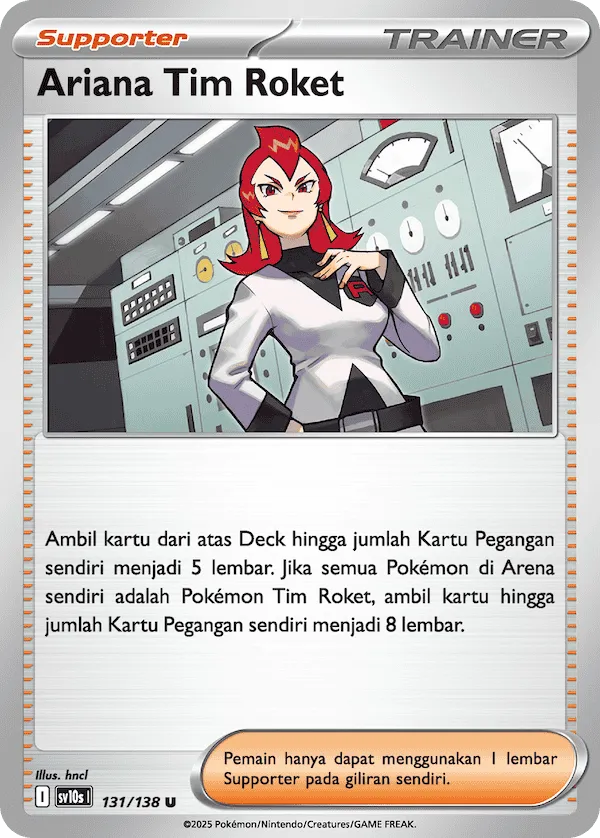 Team Rocket's Ariana 131 — Presence of Champions (Indonesian Pokémon TCG card)