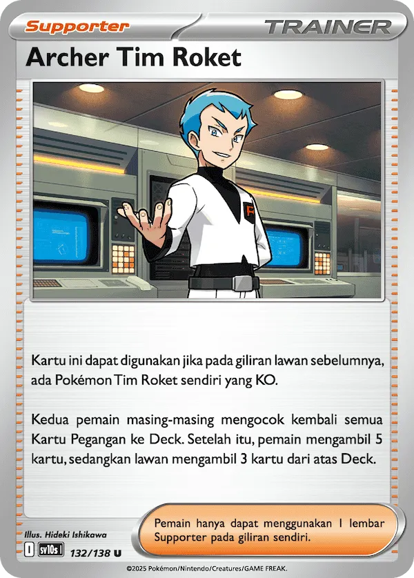 Team Rocket's Archer 132 — Presence of Champions (Indonesian Pokémon TCG card)