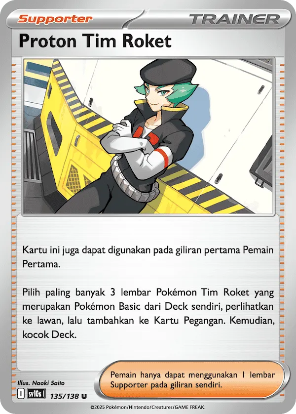 Team Rocket's Proton 135 — Presence of Champions (Indonesian Pokémon TCG card)