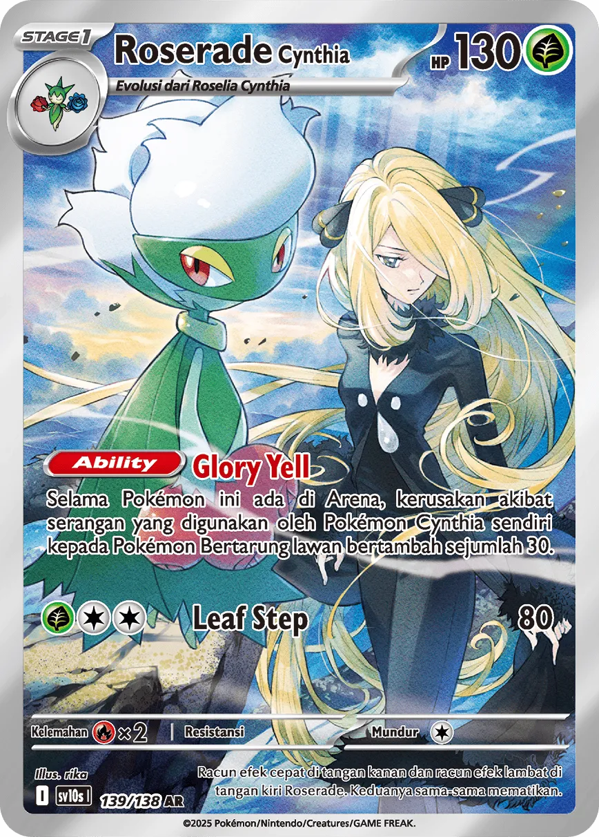 Cynthia's Roserade 139 — Presence of Champions (Indonesian Pokémon TCG card)