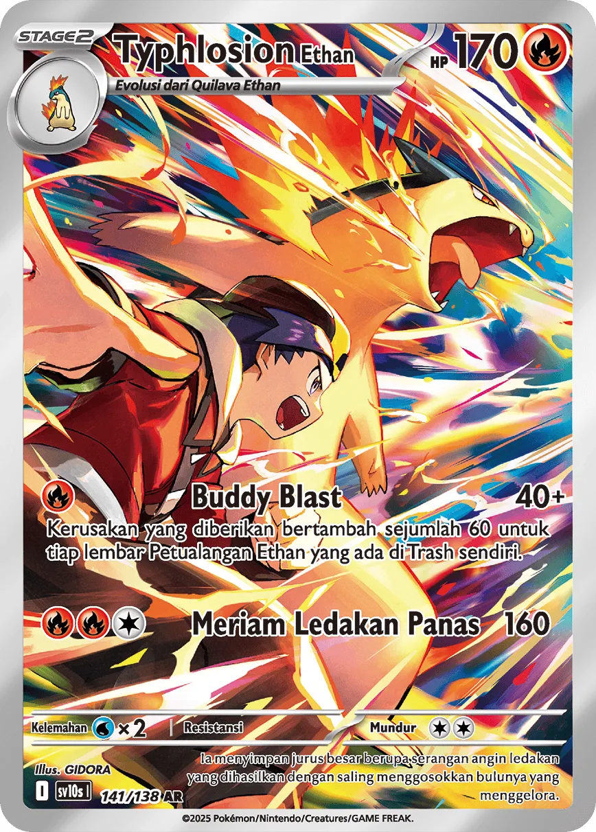 Ethan's Typhlosion 141 — Presence of Champions (Indonesian Pokémon TCG card)