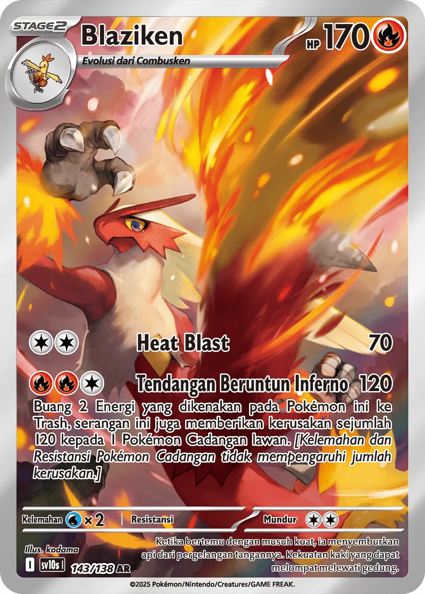 Blaziken 143 — Presence of Champions (Indonesian Pokémon TCG card)