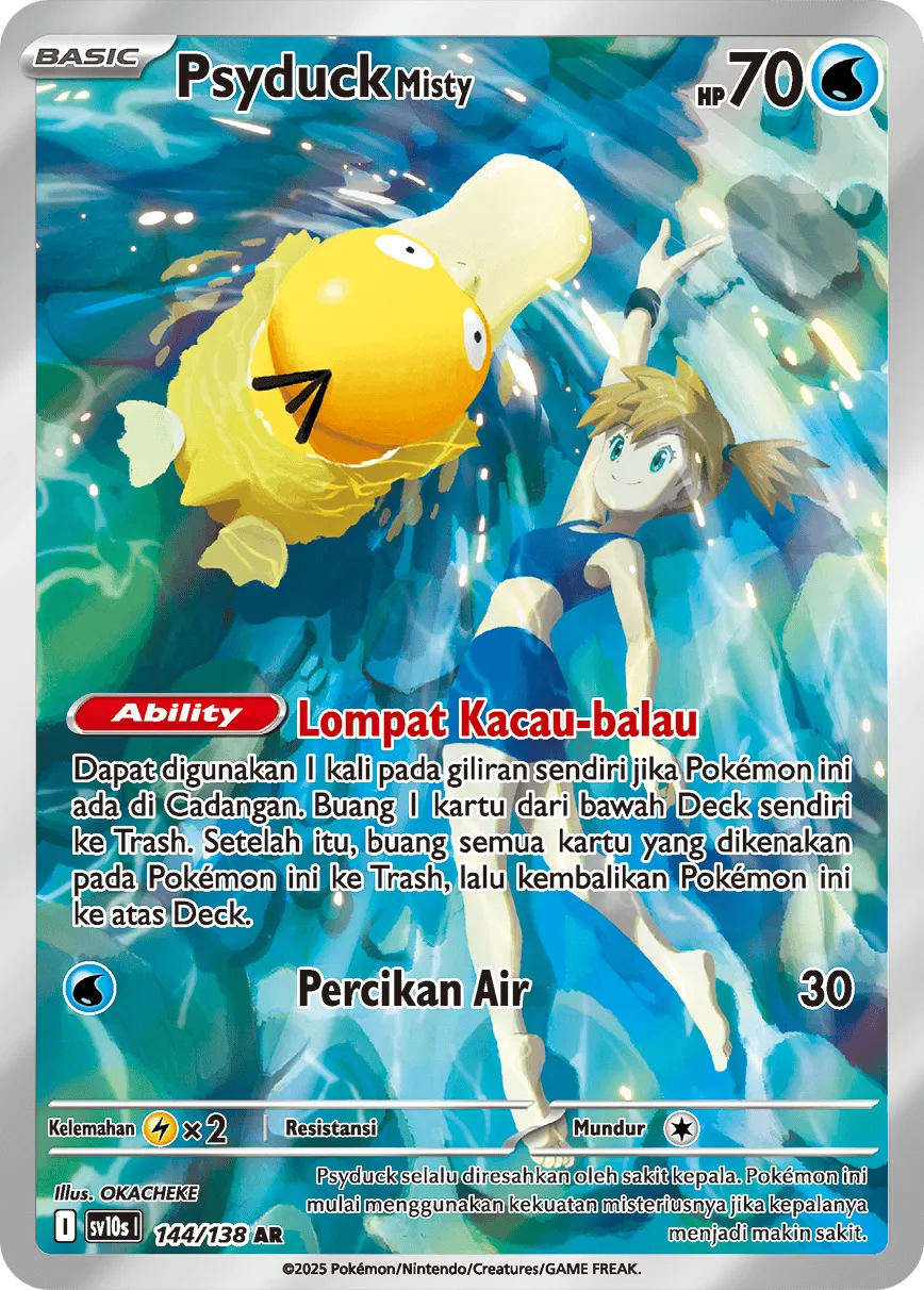 Misty's Psyduck 144 — Presence of Champions (Indonesian Pokémon TCG card)