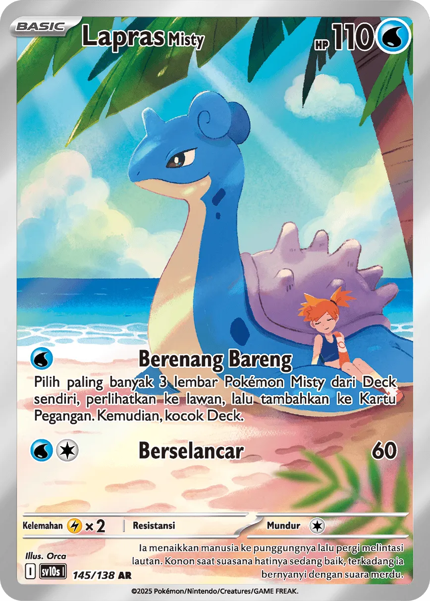 Misty's Lapras 145 — Presence of Champions (Indonesian Pokémon TCG card)