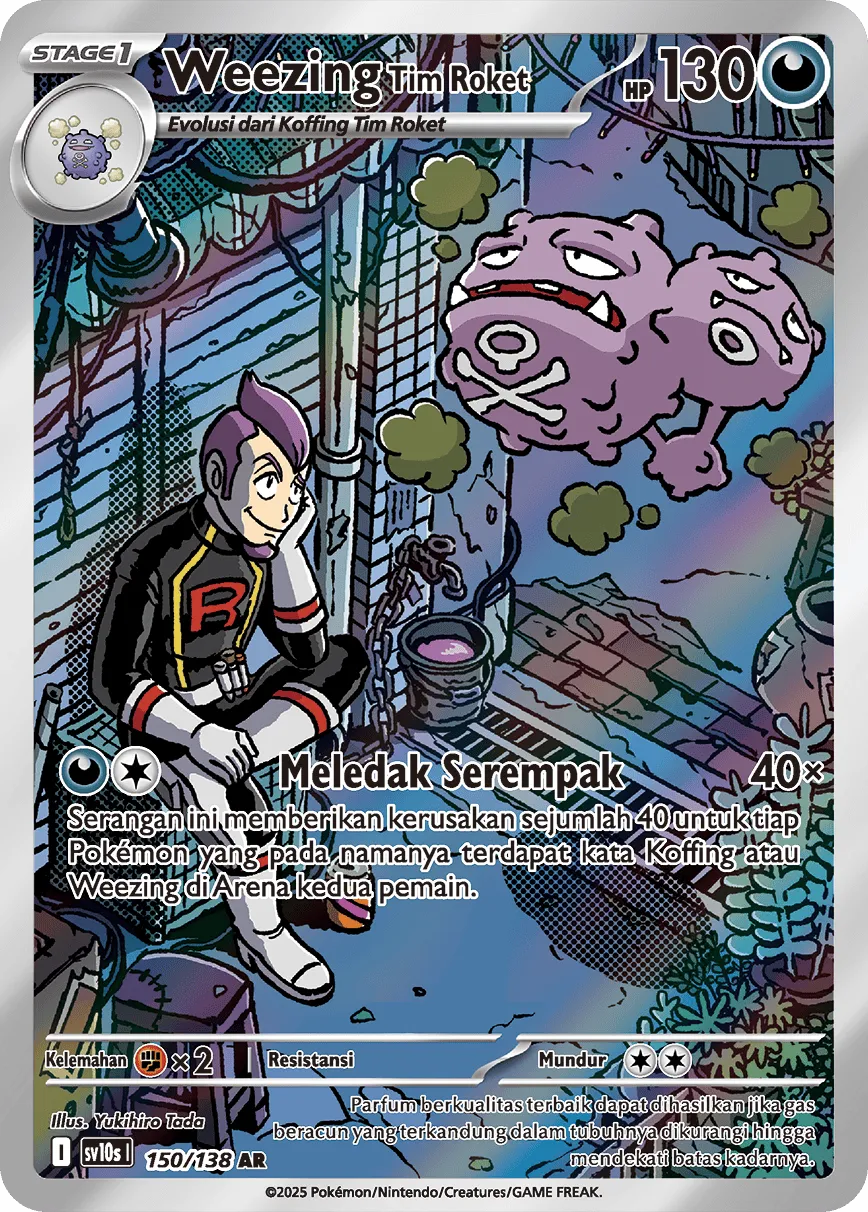 Team Rocket's Weezing 150 — Presence of Champions (Indonesian Pokémon TCG card)