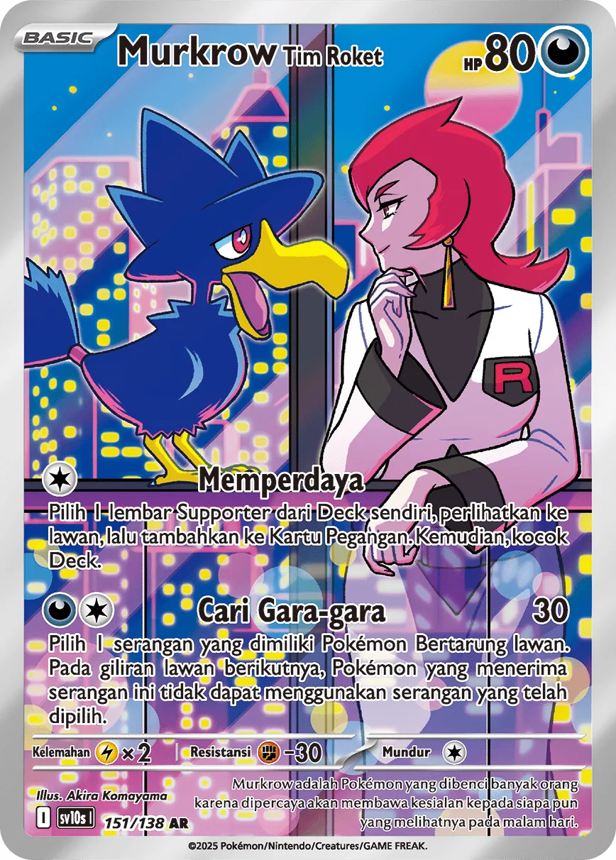 Team Rocket's Murkrow 151 — Presence of Champions (Indonesian Pokémon TCG card)