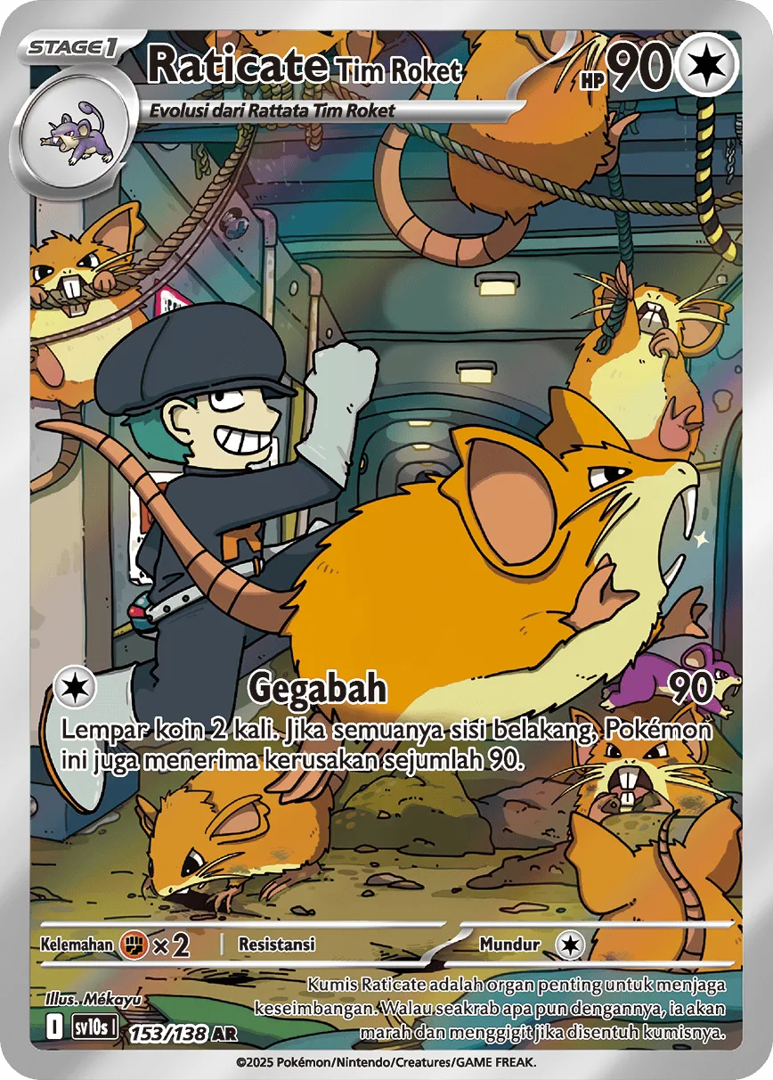 Team Rocket's Raticate 153 — Presence of Champions (Indonesian Pokémon TCG card)