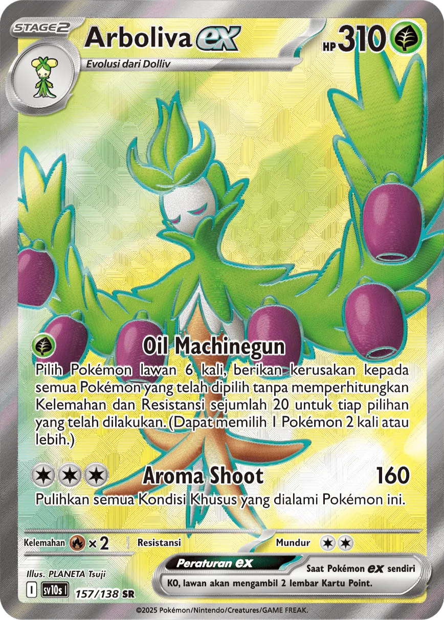Arboliva ex 157 — Presence of Champions (Indonesian Pokémon TCG card)