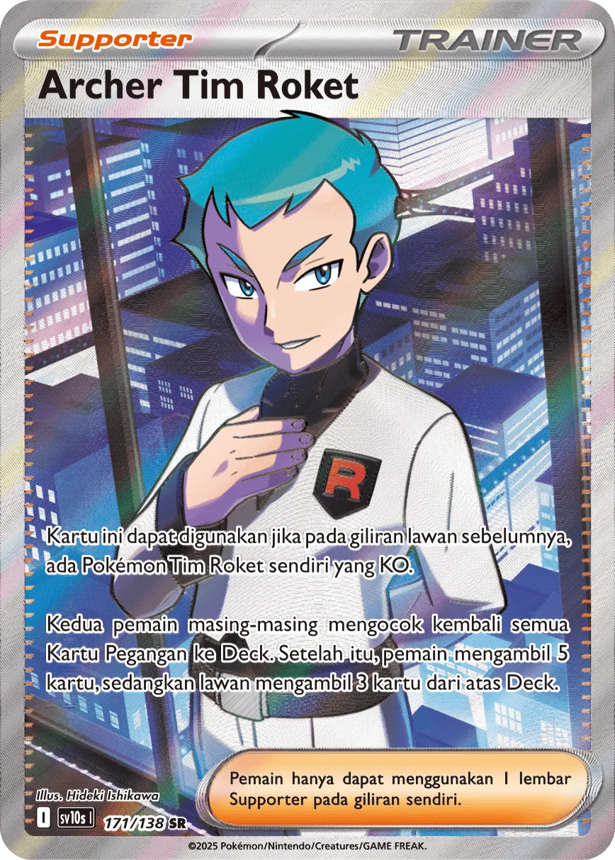Team Rocket's Archer 171 — Presence of Champions (Indonesian Pokémon TCG card)