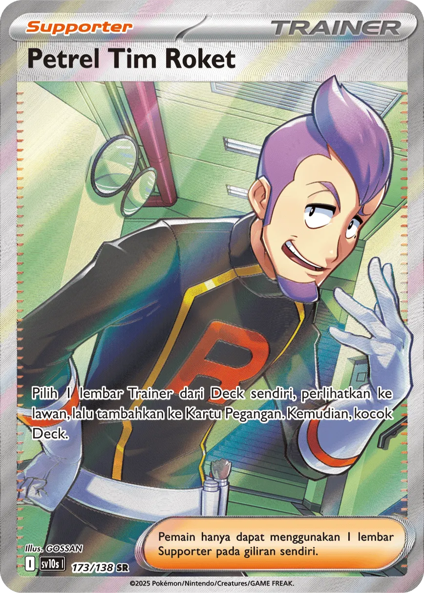Team Rocket's Petrel 173 — Presence of Champions (Indonesian Pokémon TCG card)