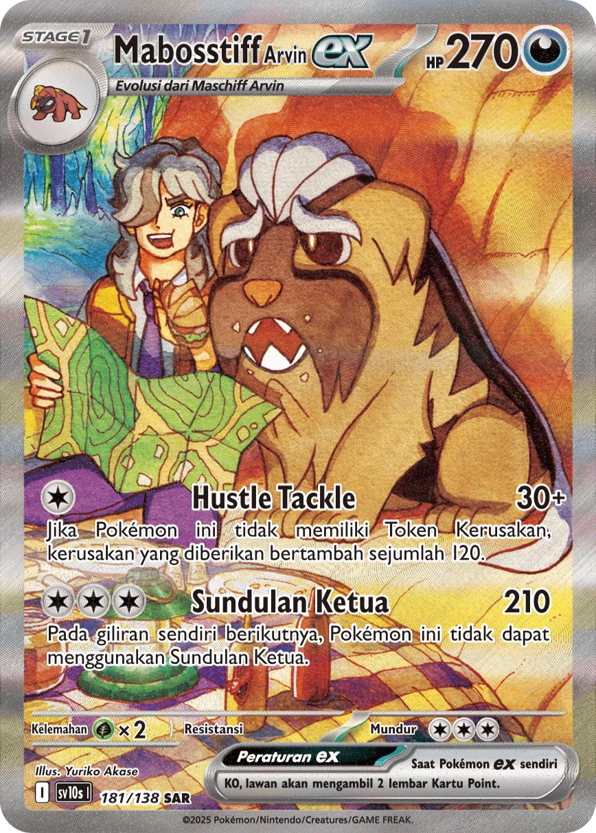Arven's Mabosstiff ex 181 — Presence of Champions (Indonesian Pokémon TCG card)