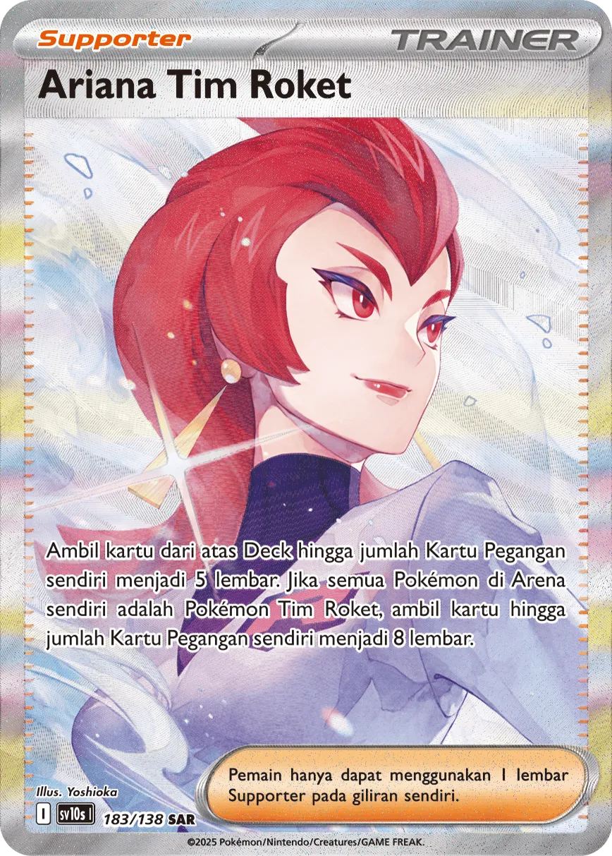 Team Rocket's Ariana 183 — Presence of Champions (Indonesian Pokémon TCG card)