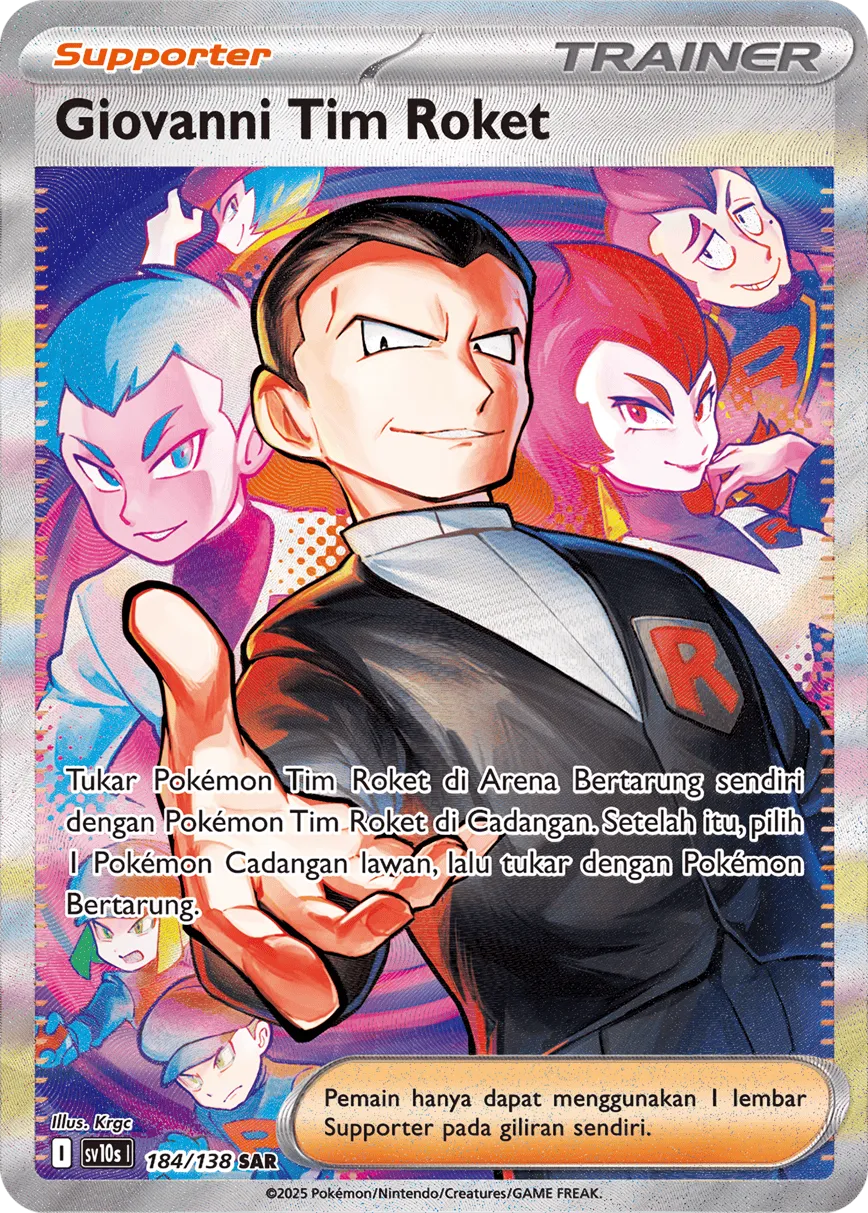 Team Rocket's Giovanni 184 — Presence of Champions (Indonesian Pokémon TCG card)