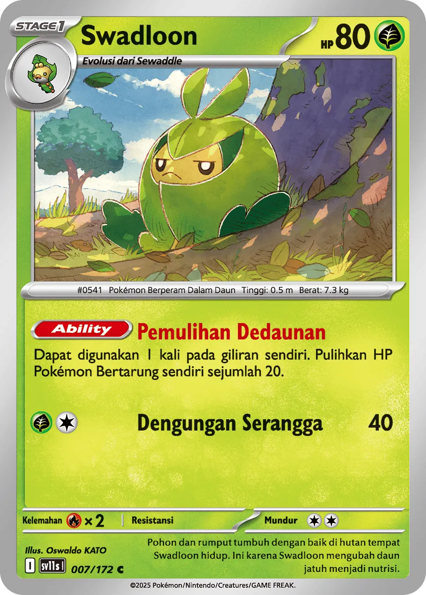 Swadloon 007 — Black And White (Indonesian Pokémon TCG card)