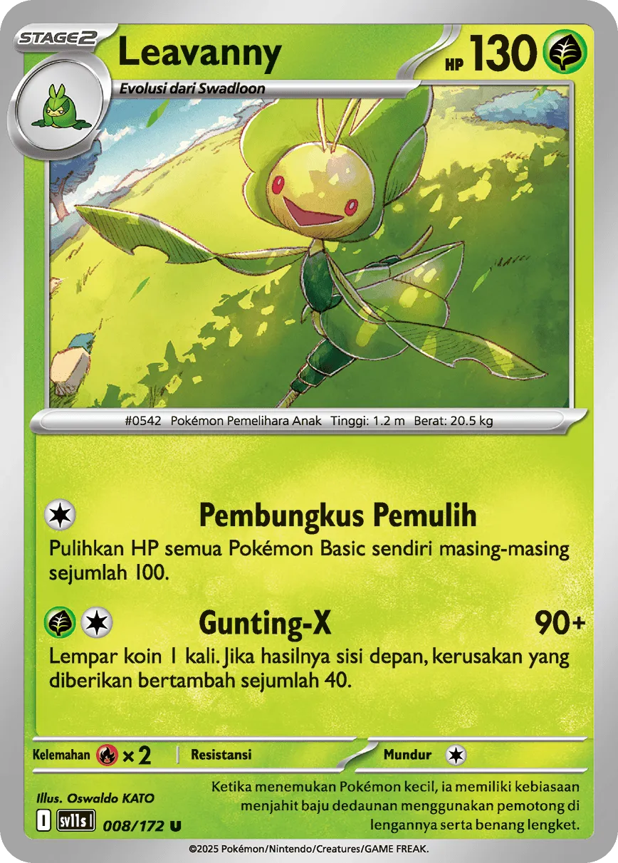 Leavanny 008 — Black And White (Indonesian Pokémon TCG card)